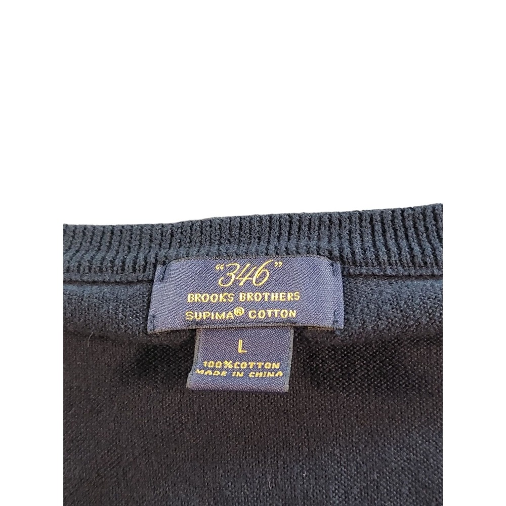 Brooks Brothers 346 Sleeveless VNeck Sweater Men Sz L Supima Cotton Workwear - Picture 4 of 6